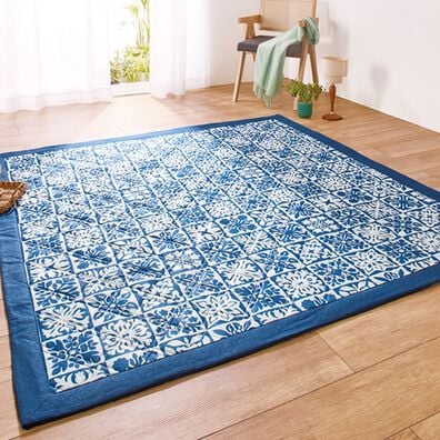 「おしゃれでひんやり　持続冷感キルトカーペット（カーペット）」