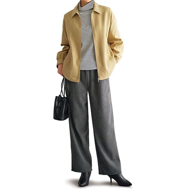 BELLUNA（ベルーナ）の「なめらか裏ベロアコーデュロイワイドパンツ（ワイドパンツ・ガウチョ）」｜詳細画像