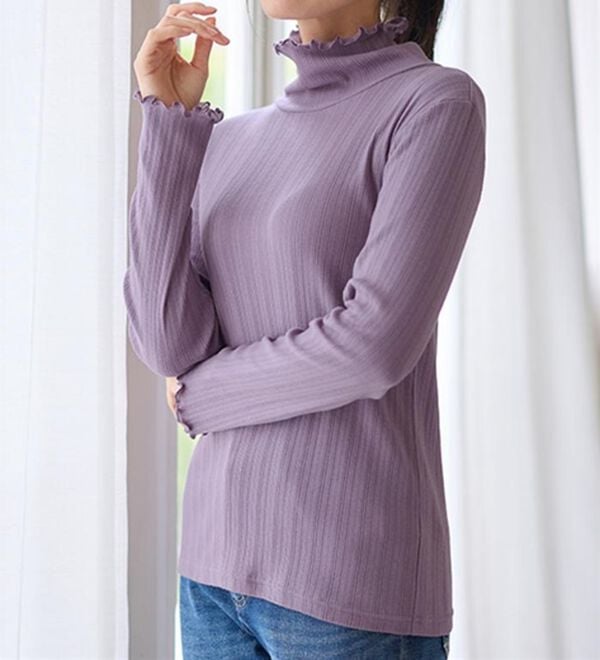 LAVIENNE（ラヴィエンヌ）の「着回し力抜群！綿１００％あったかリブインナー（肌着・インナーウェア）」｜詳細画像