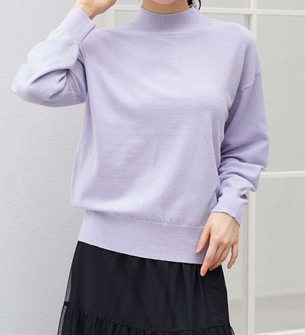 RANAN（ラナン）の「もちもちベーシックニット（Vネック・ハイネック）（ニット・セーター）」｜詳細画像