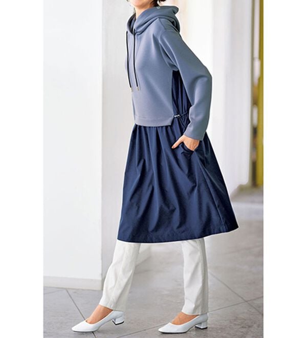 BELLUNA（ベルーナ）の「異素材切替ドロスト使いワンピース（その他ワンピース）」｜詳細画像