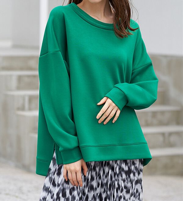 RANAN（ラナン）の「＜ＨＳ＞編立衿ポイントきれいめスウェット（カットソー）」｜詳細画像