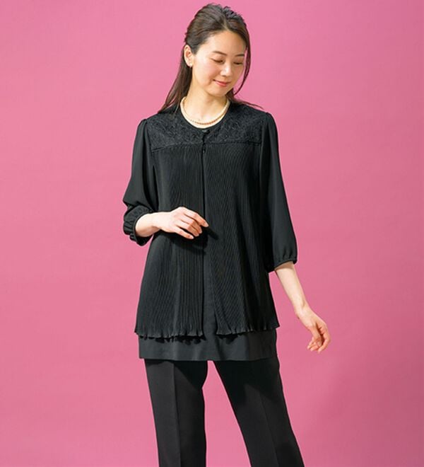 ルフラン（ルフラン）の「ウエスト楽らくパンツ（ブラックフォーマル（喪服・礼服））」｜詳細画像