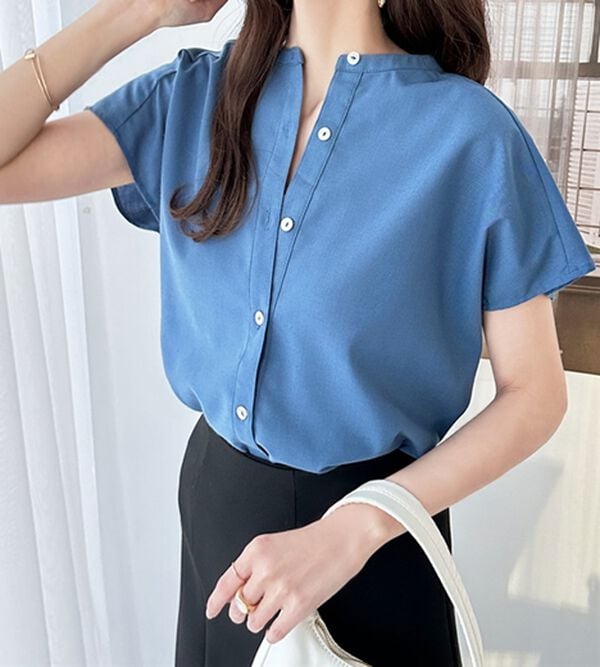 GeeRA（ジーラ）の「綿タッチフレンチスリーブブラウス（ブラウス）」｜詳細画像