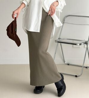 GeeRA（ジーラ）の「セルフカット美脚魅せタイトスカート（ロングスカート）」｜モカブラウン