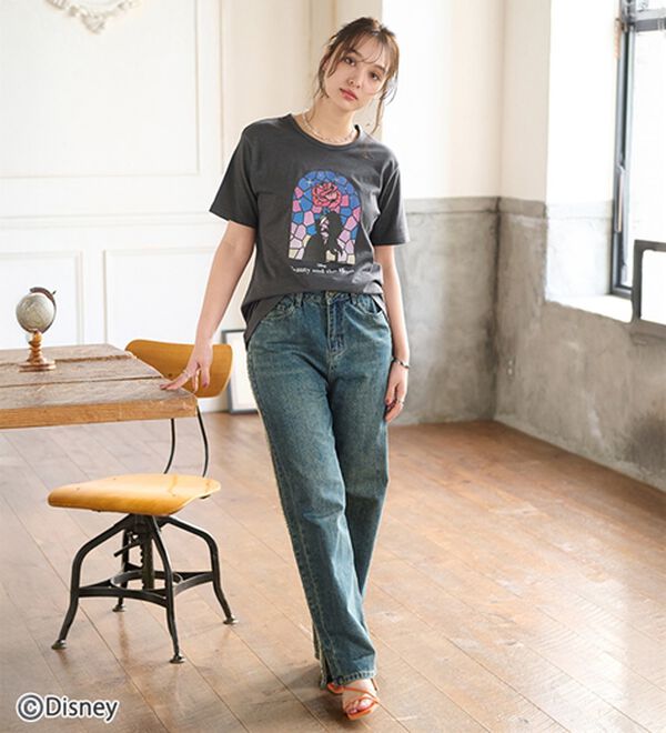 「＜Ｄｉｓｎｅｙ＞キャラクタープリントヴィンテージ風Ｔシャツ（チュニック）」｜詳細画像