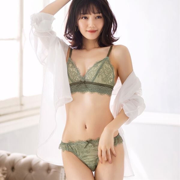 YU'NOW（ユナウ）の「アイラッシュレースのブラレット＆ショーツセット（ブラジャー＆ショーツセット）」｜詳細画像