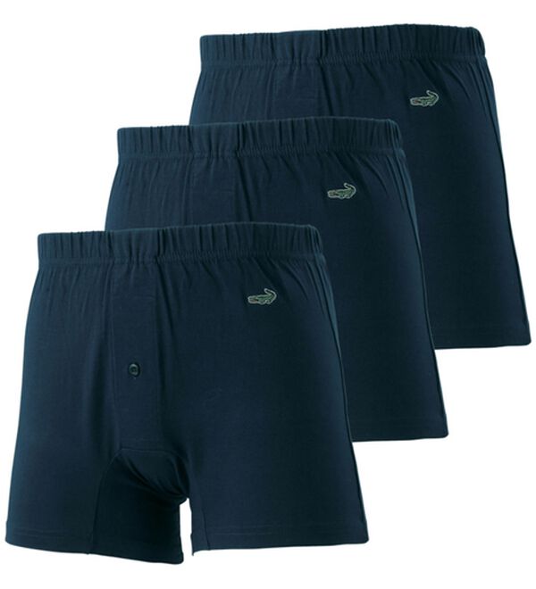 「【３枚組】＜クロコダイル＞綿１００％ニットトランクス（メンズトランクス）」｜ネイビー3枚組