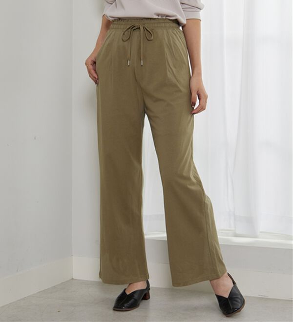 BELLUNA（ベルーナ）の「着心地楽々！綿１００％イージーパンツ（ワイドパンツ・ガウチョ）」｜詳細画像