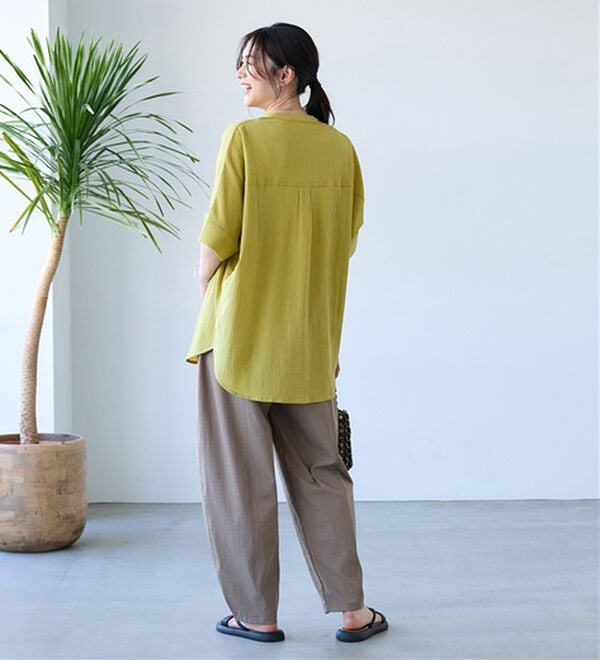 BELLUNA（ベルーナ）の「綿１００％楊柳素材ドルマンチュニック（チュニック）」｜詳細画像