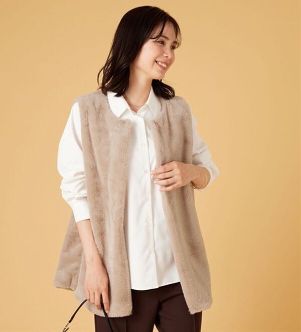 BELLUNA（ベルーナ）の「ホック付もこもこファーベスト（ベスト）」｜詳細画像