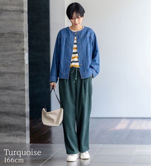 BELLUNA（ベルーナ）の「なめらかコーデュロイワイドパンツ（ワイドパンツ・ガウチョ）」｜詳細画像