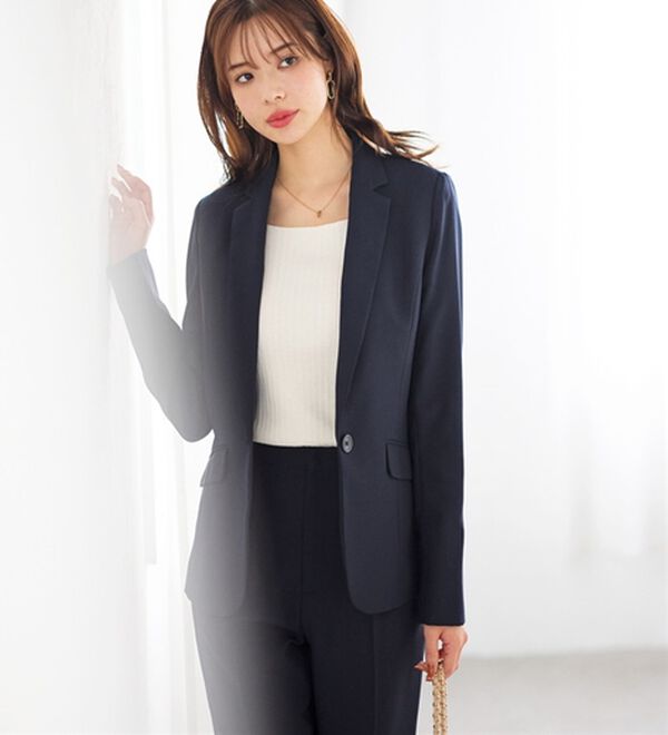 GeeRA（ジーラ）の「【2点セット】選べるボトム！洗えて型くずれしないパンツスーツセット（パンツスーツ）」｜詳細画像