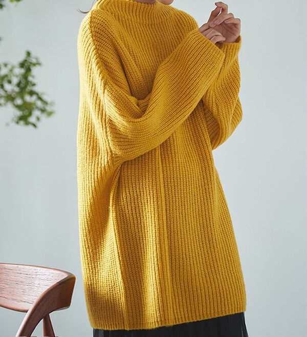 センセユニコの新品未使用のチュニック黄色 ふんわり！あぜ編ニットチュニック - ベルーナ【公式】