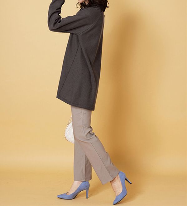 BELLUNA（ベルーナ）の「あぜ調裏起毛素材ワイドネックチュニック（チュニック）」｜詳細画像