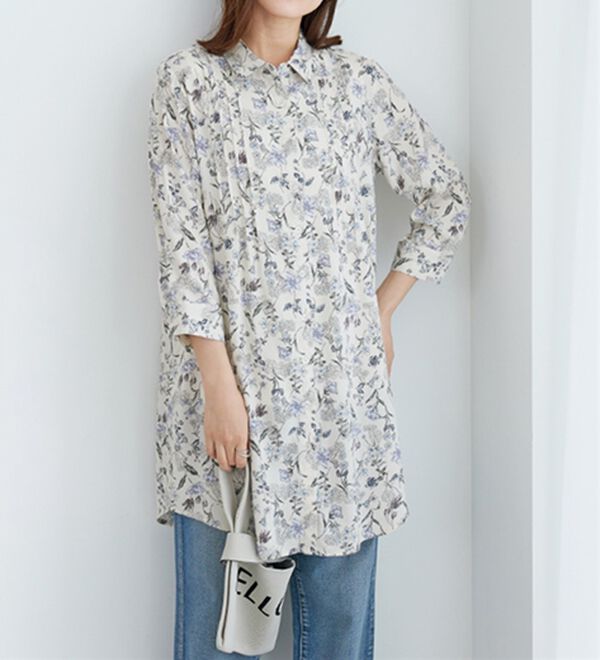 BELLUNA（ベルーナ）の「レーヨン素材ピンタック使いワンピース（その他ワンピース）」｜詳細画像