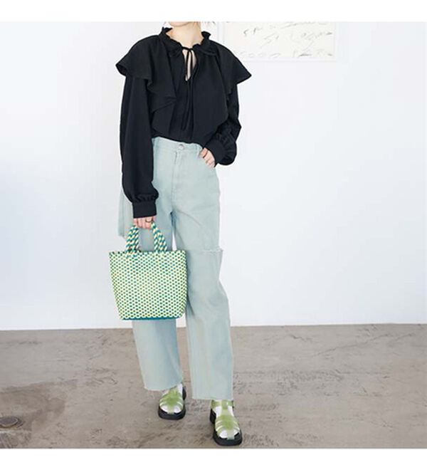 GeeRA（ジーラ）の「ワッシャー素材フリル衿シャツブラウス（シャツ）」｜詳細画像