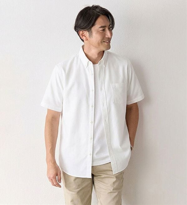 「＜シンプル＆プラス＞お手入れ簡単オックスフォードシャツ（メンズシャツ）」｜詳細画像