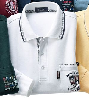 「選べるブランド長袖ポロシャツ（メンズポロシャツ）」｜ホワイト(抗菌)