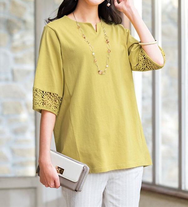 ルフラン（ルフラン）の「【ｋｉｒａｍｅｋ】コットン１００％プルオーバー（カットソー）」｜イエロー