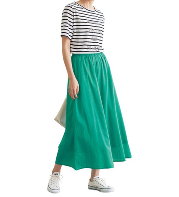 BELLUNA（ベルーナ）の「コットンボイル１００％カラーパンツ（ワイドパンツ・ガウチョ）」｜詳細画像