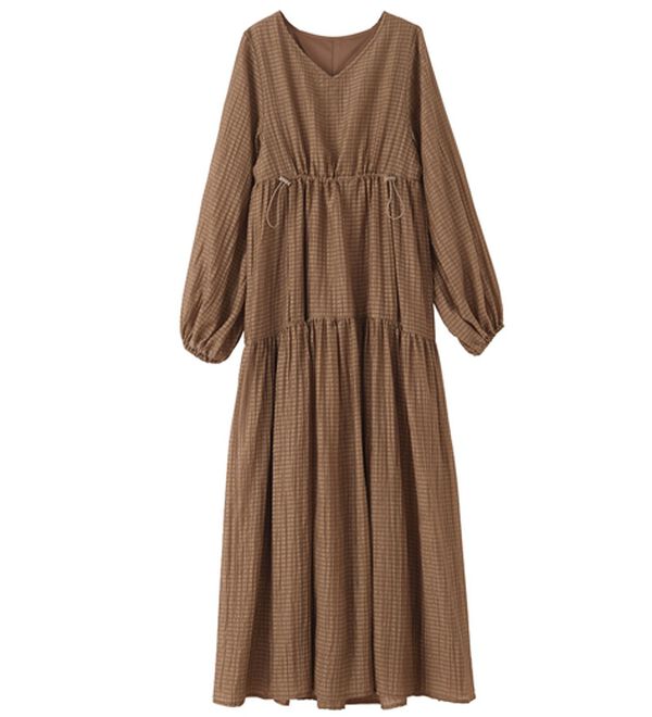 RANAN（ラナン）の「シアーチェックドロストギャザーティアードワンピ（その他ワンピース）」｜詳細画像