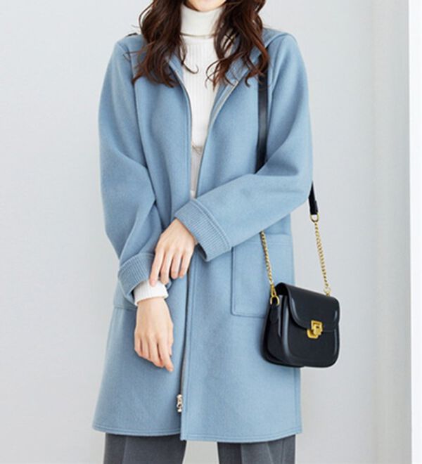 BELLUNA（ベルーナ）の「裏あぜ素材フードデザインコート（ロングコート）」｜詳細画像