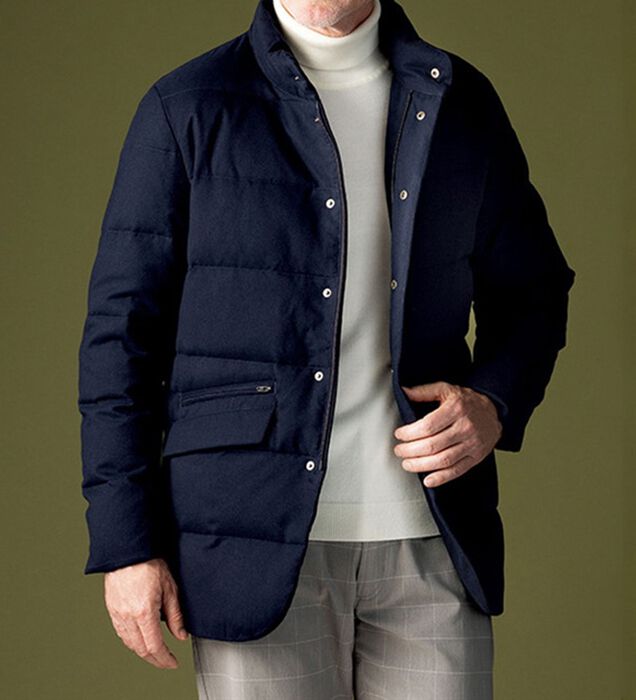 CROCODILE ネイビー ダウンジャケット フード付き