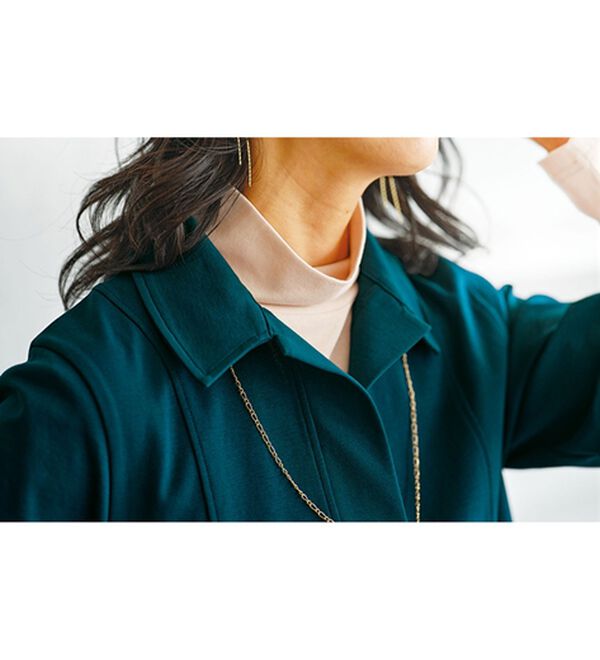 BELLUNA（ベルーナ）の「なめらかポンチ素材衿付きチュニック（チュニック）」｜詳細画像