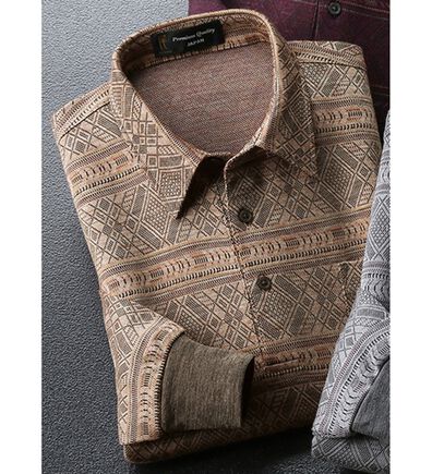 「日本製　尾州編ダブルジャカードポロシャツ（メンズポロシャツ）」