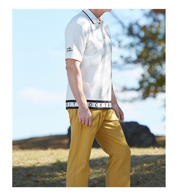 「【２色組】＜ロッキーラビット＞裾リブデザインポロシャツ（メンズポロシャツ）」｜詳細画像