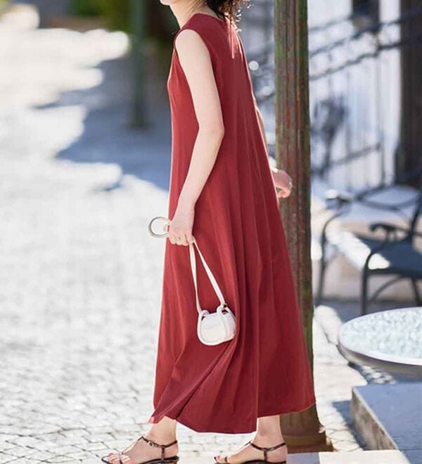 RANAN（ラナン）の「綿１００％フレアーロングワンピース（ロングワンピース）」｜詳細画像