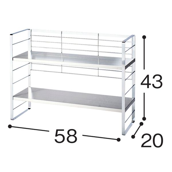「出窓で使える２段シェルフ（キッチン整理用品）」｜詳細画像