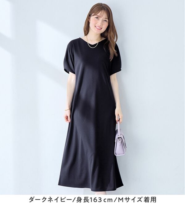alotta（アロッタ）の「【接触冷感】袖タックゆるワンピース（カットソーワンピース）」｜詳細画像