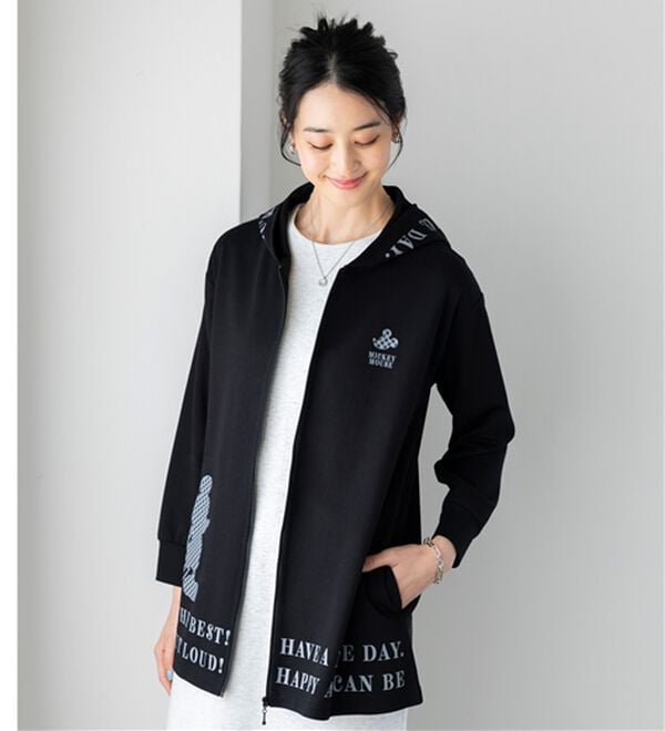 BELLUNA（ベルーナ）の「＜Ｄｉｓｎｅｙ＞【ミッキー】ロゴプリント裏メッシュパーカー（パーカー）」｜詳細画像