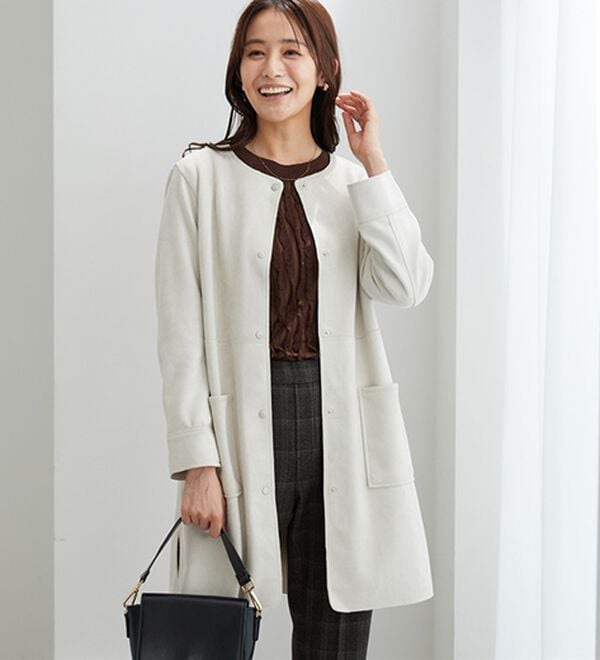 BELLUNA（ベルーナ）の「フェイクスエード切替デザインジャケット（その他ジャケット）」｜トープ