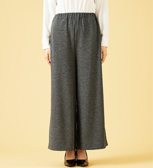 BELLUNA（ベルーナ）の「ウエスト楽々！キレイ見えワイドパンツ（ワイドパンツ・ガウチョ）」｜詳細画像