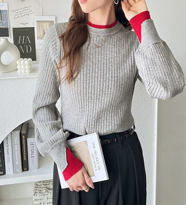 GeeRA（ジーラ）の「【再入荷】レイヤード風モチっと柔らかリブニット（ニット・セーター）」｜詳細画像