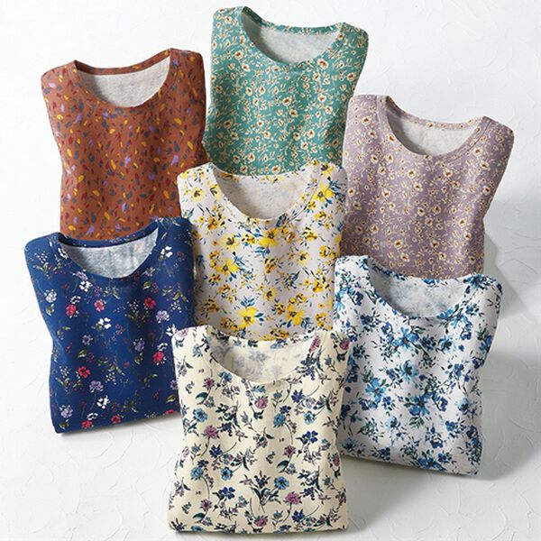 BELLUNA（ベルーナ）の「涼やか強撚綿１００％プリントプルオーバー（カットソー）」｜詳細画像