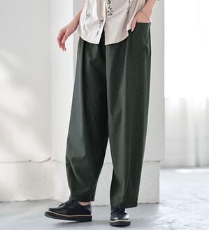 BELLUNA（ベルーナ）の「杢調ストレッチ素材コロンパンツ（フルレングスパンツ）」｜杢チャコール