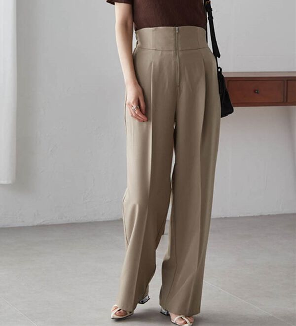 RANAN（ラナン）の「ハイウエストジップワイドパンツ（ワイドパンツ・ガウチョ）」｜詳細画像