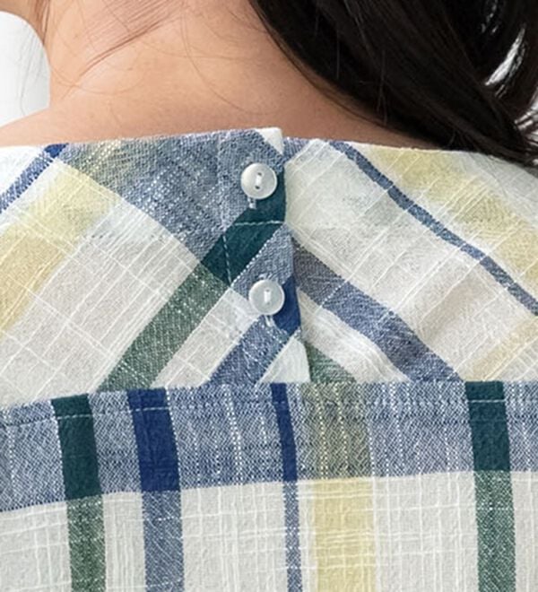 ルフラン（ルフラン）の「【２色組】涼しげチェック柄切替ブラウス＜リチュア＞（ブラウス）」｜詳細画像