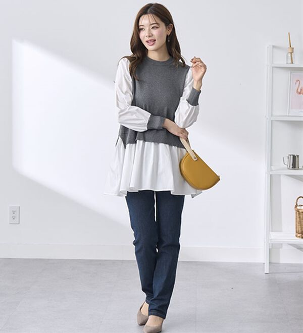 BELLUNA（ベルーナ）の「【２枚組】ベストドッキングチュニック（チュニック）」｜詳細画像