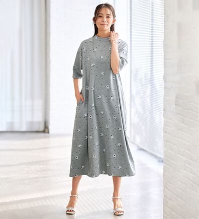 BELLUNA（ベルーナ）の「＜やっぱり北欧が好き！＞綿混プリントワンピース（カットソーワンピース）」