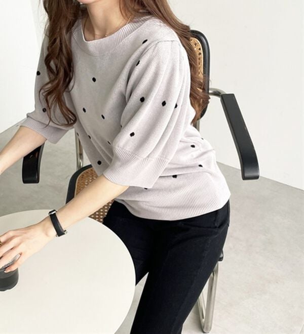 GeeRA（ジーラ）の「ドット柄ジャガードトップス（ニット・セーター）」｜詳細画像