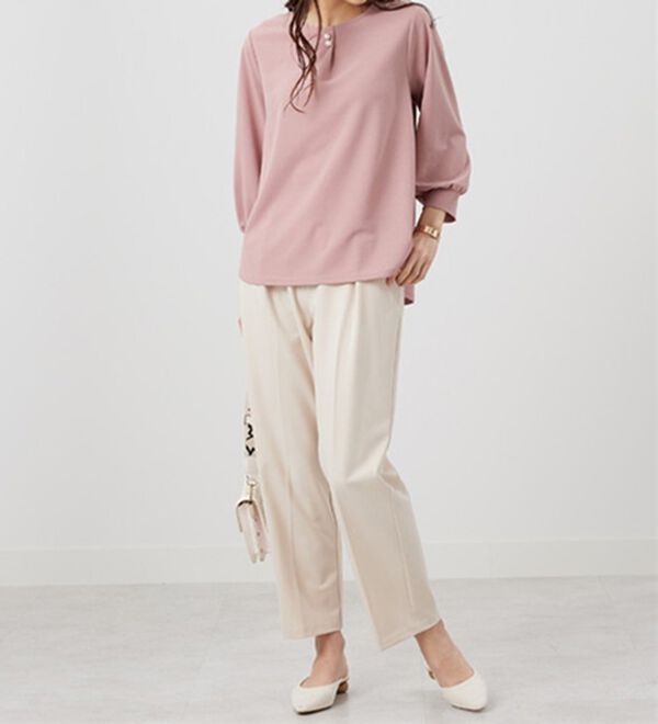 BELLUNA（ベルーナ）の「カットジョーゼットパールボタン付ブラウス（ブラウス）」｜詳細画像