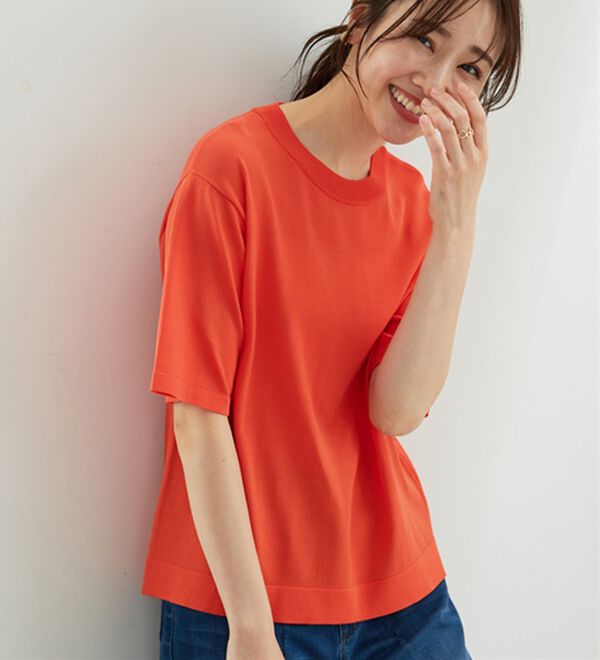 BELLUNA（ベルーナ）の「肌に張り付かない！シャリ冷や高見えニットＴ（ニット・セーター）」｜詳細画像