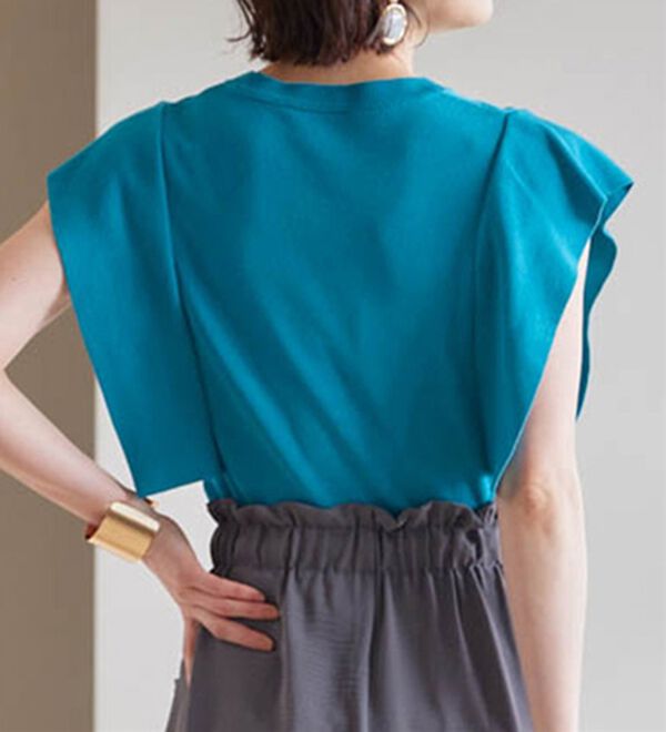 RANAN（ラナン）の「ひんやり！スクエアスリーブサマーニット（ニット・セーター）」｜詳細画像