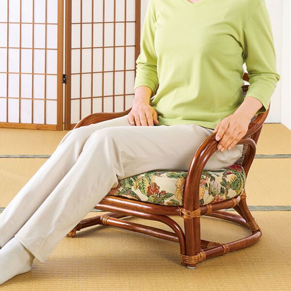 「高さが選べる籐固定式座椅子（椅子・チェア・スツール）」｜詳細画像