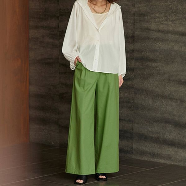 麻入りピンタックワイドパンツ - ベルーナ【公式】 